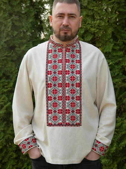 Вишиванка чоловіча натуральна Вишневець